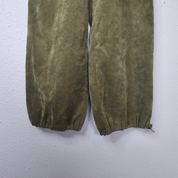 Urban Renewal Pants Size S Green Corduroy Sweatpants Elastic Drawstring Waist - Picture 4 of 12